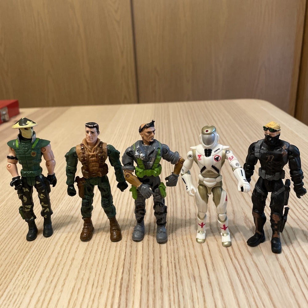 Lanard The Corps! Action Figure Lot 5 Military 3.75" 4" Vintage 1990s 2003 Shino